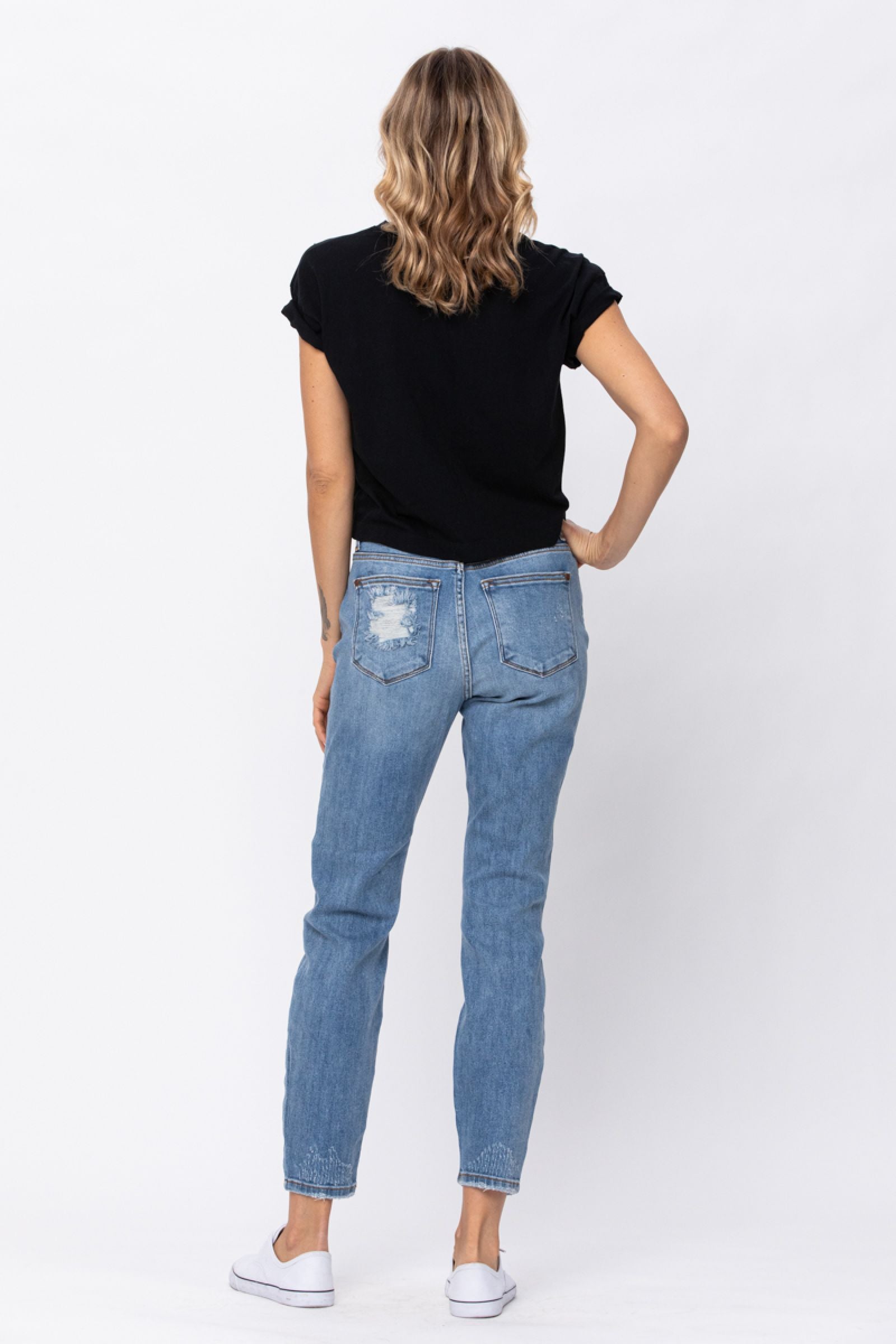 Judy Blue Hi-Rise Boyfriend Destroyed Jeans