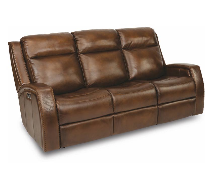 Flexsteel Mustang Power Reclining Leather Sofa