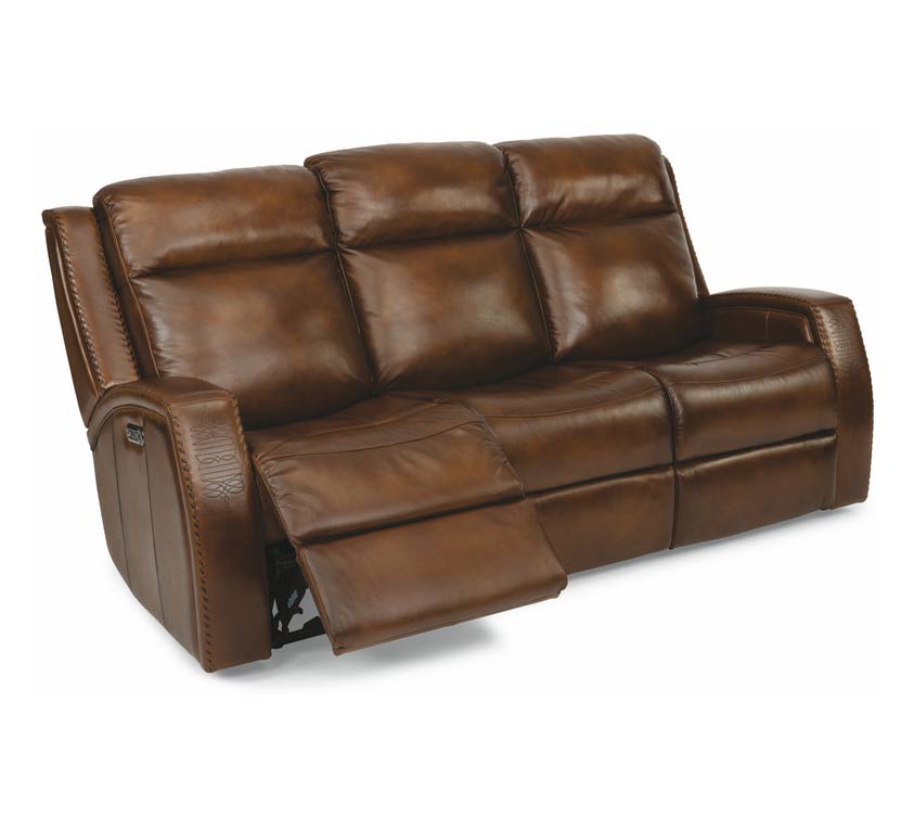 Flexsteel Mustang Power Reclining Leather Sofa