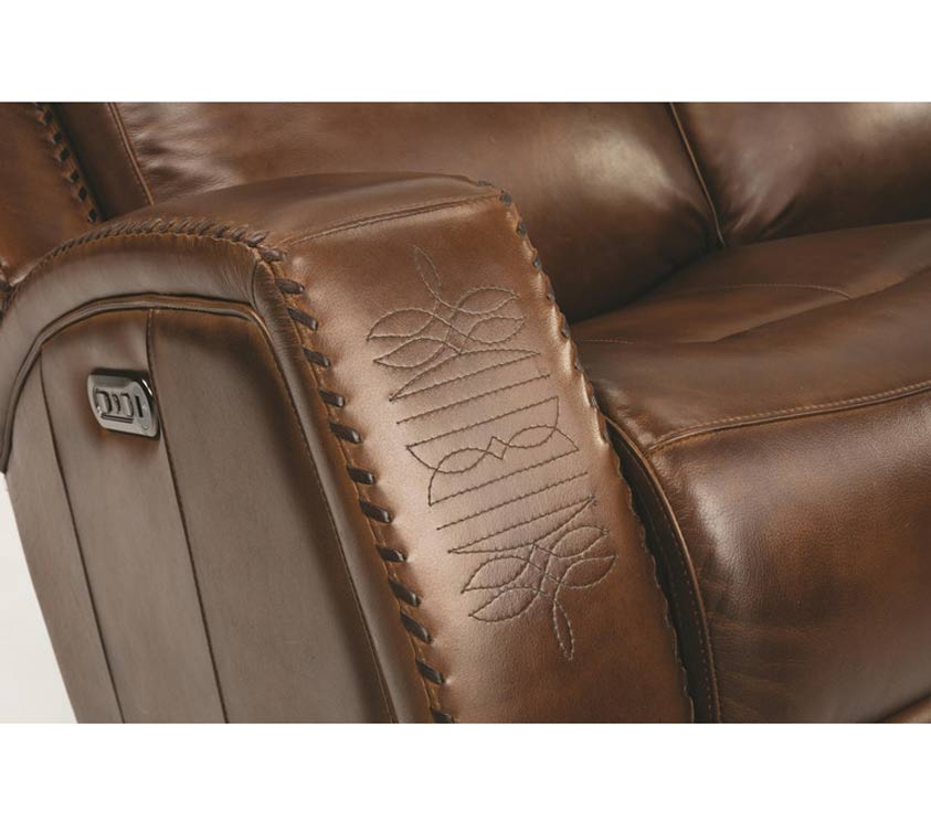 Flexsteel Mustang Power Reclining Leather Sofa