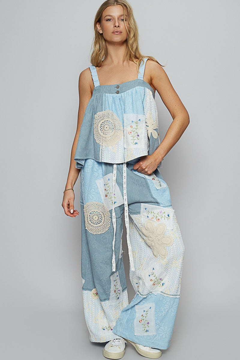 Blue Woven Patch POL Pants YKP185
