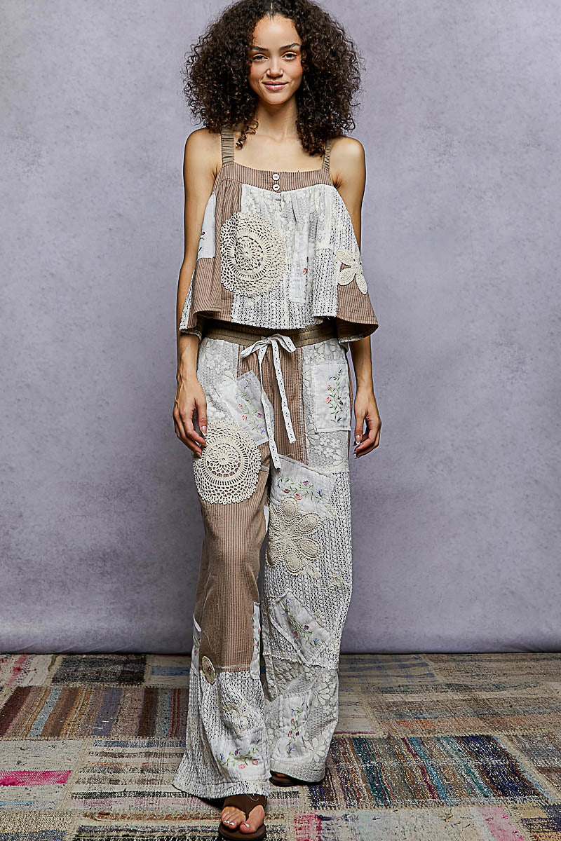 Cocoa Woven Patch POL Pants YKP185
