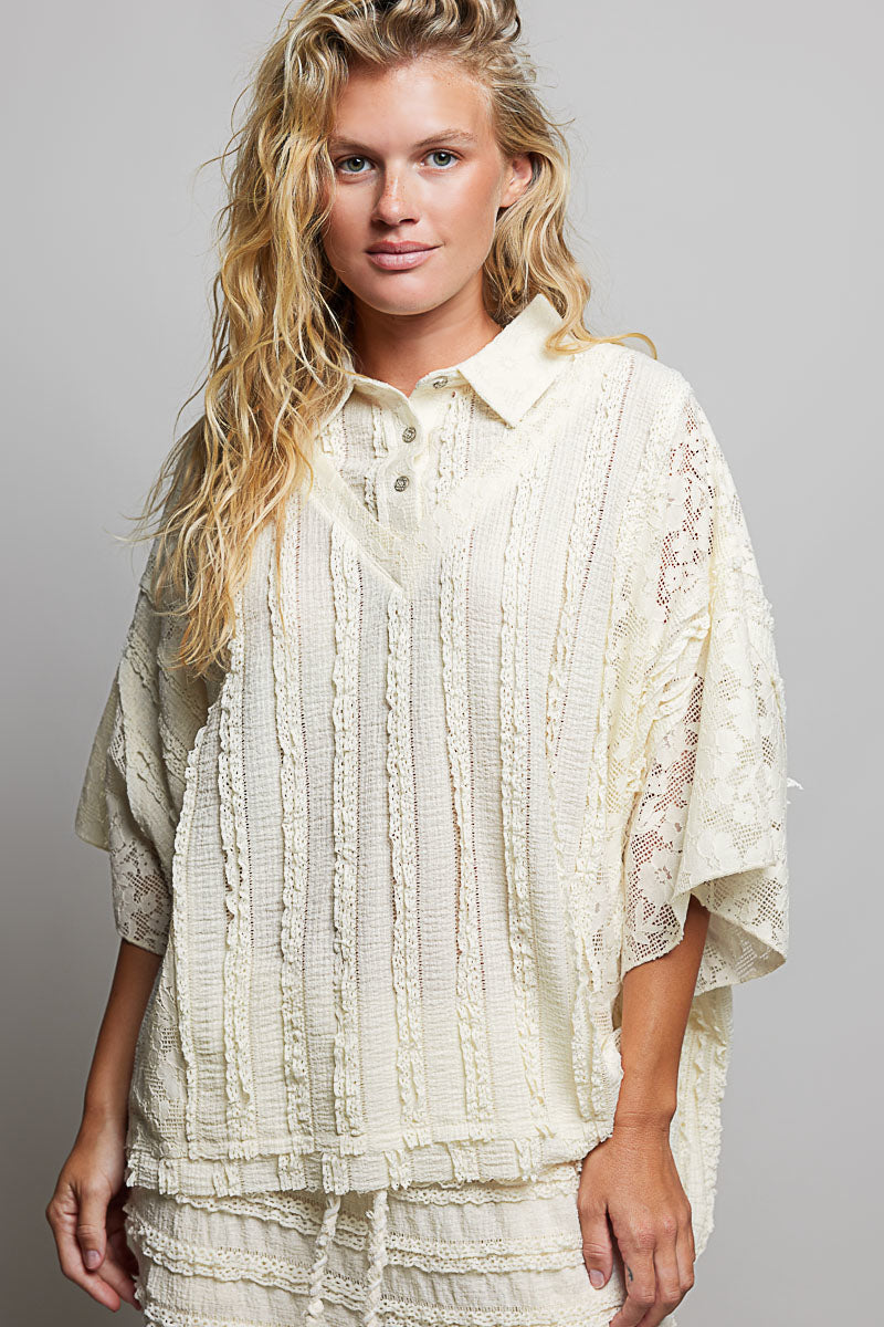 Collared Drop-Shoulder UKT792