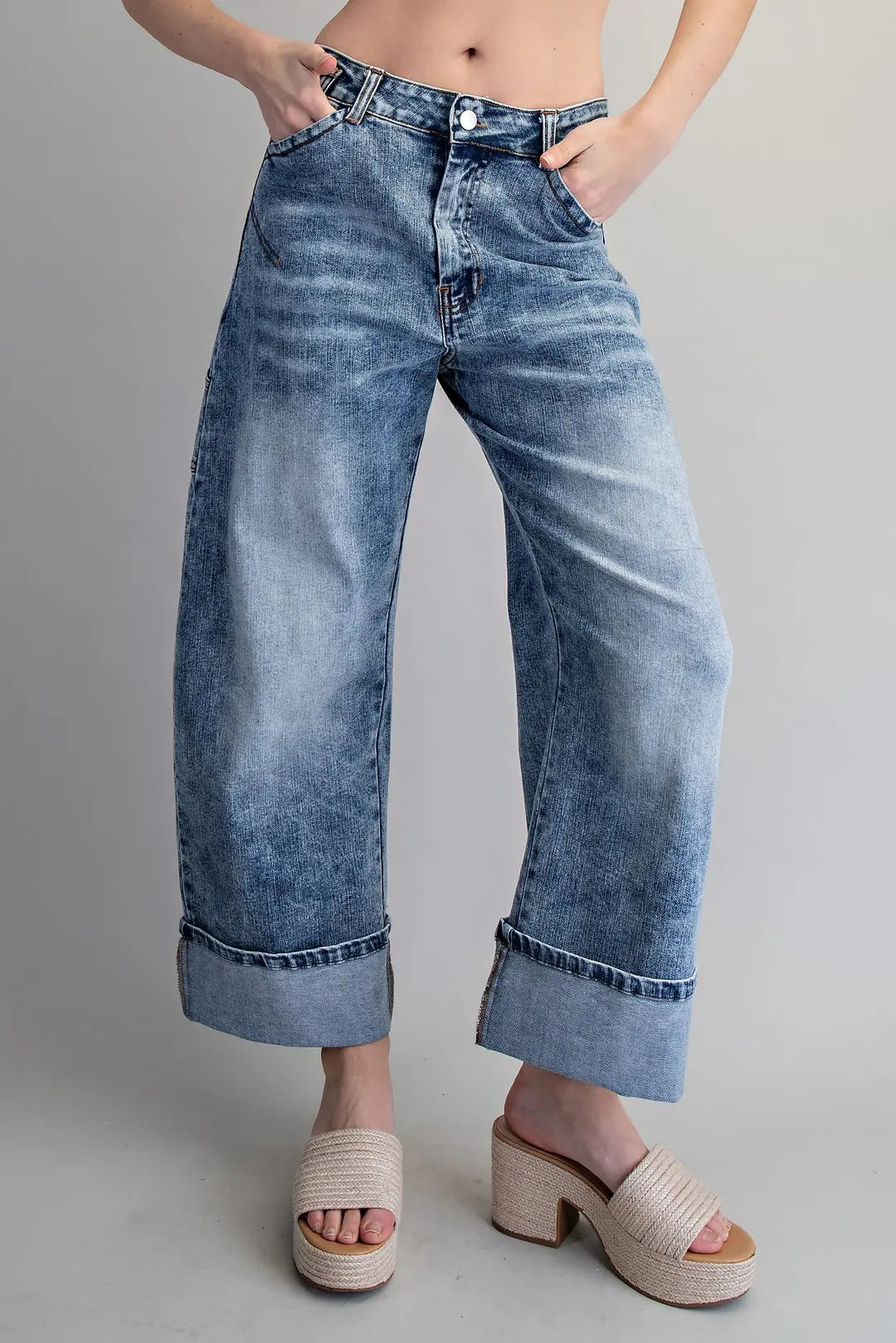Cropped Wide Leg Jeans PK14803