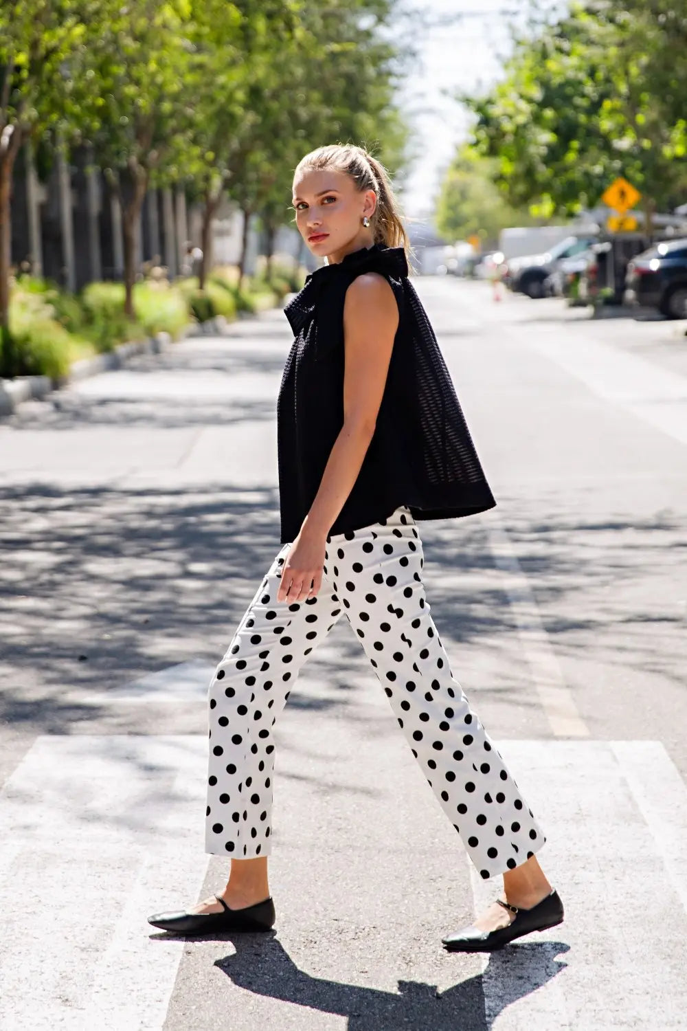 Flare Crop Dot Pants GP9534