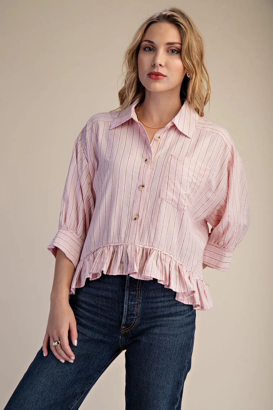 Crop Shirt With Ruffle GT9565
