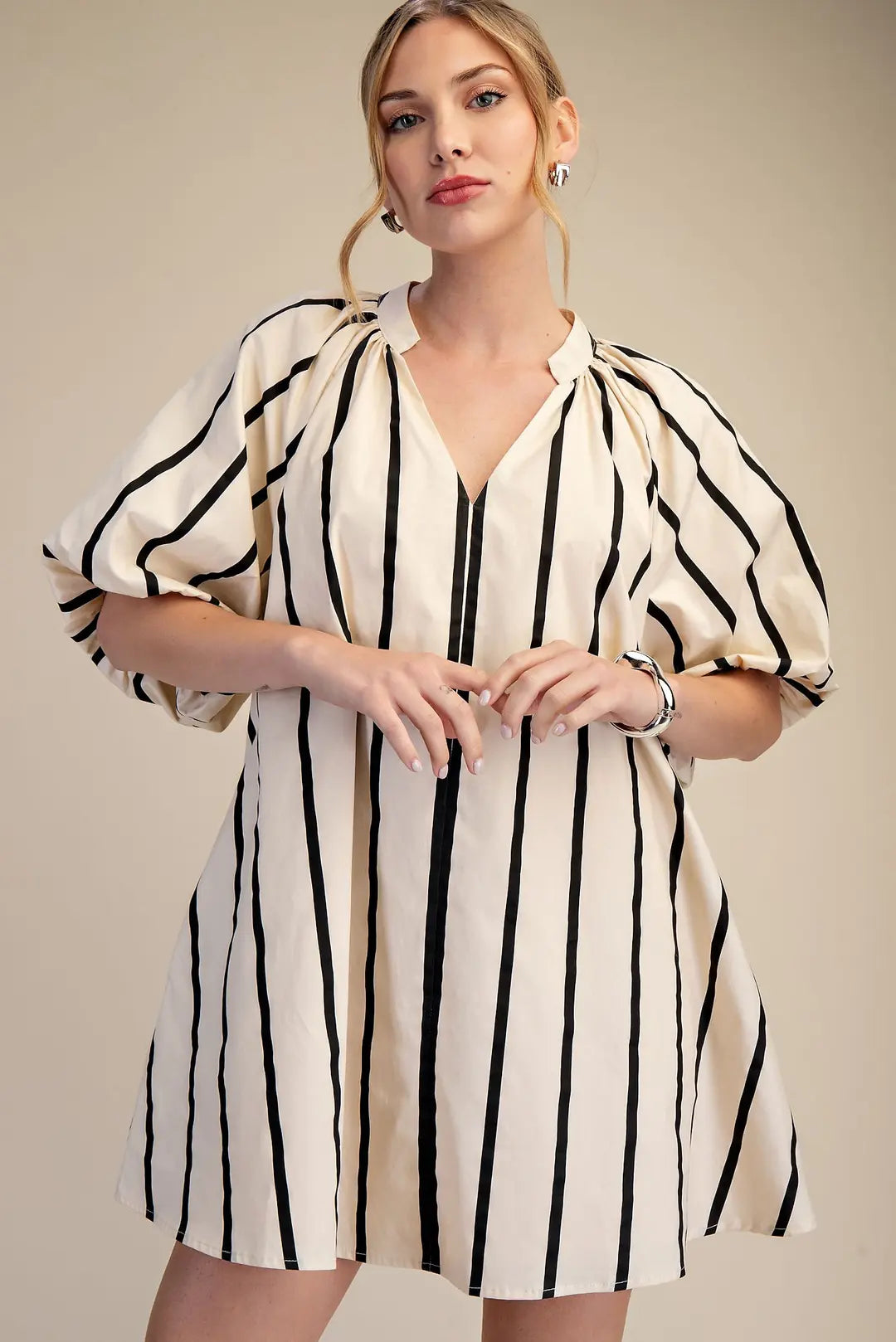 Puff Sleeve Mini Dress GD8890