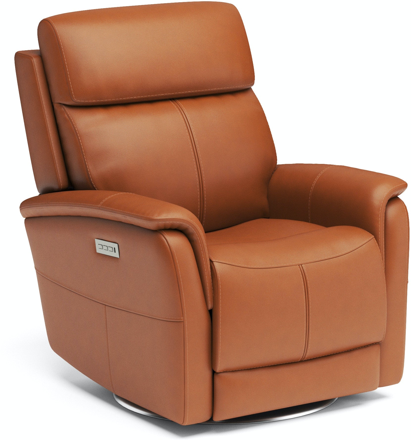 View Swivel Power Recliner in Saddle