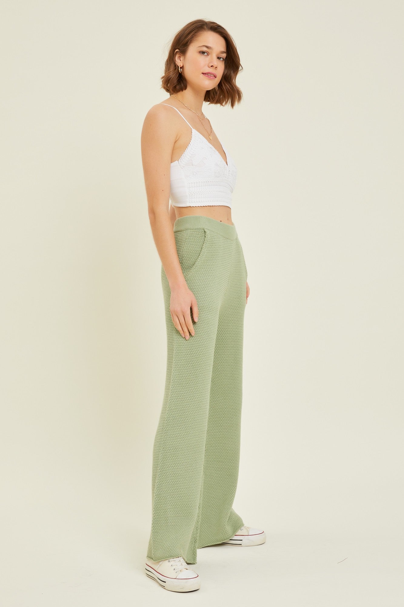 Wide leg lounge pants cropped cheap