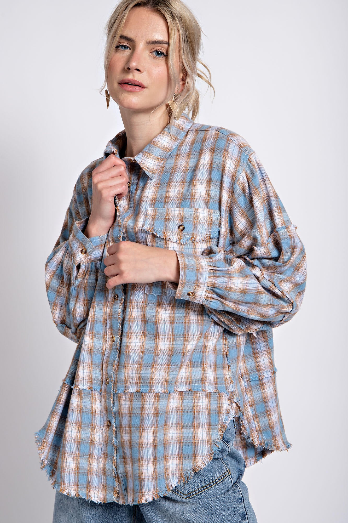 Penelope Plaid Washed Button Down Shirt