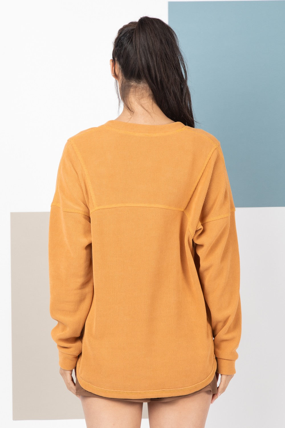Casey Oversized Solid Color Comfy Knit Top in Camel