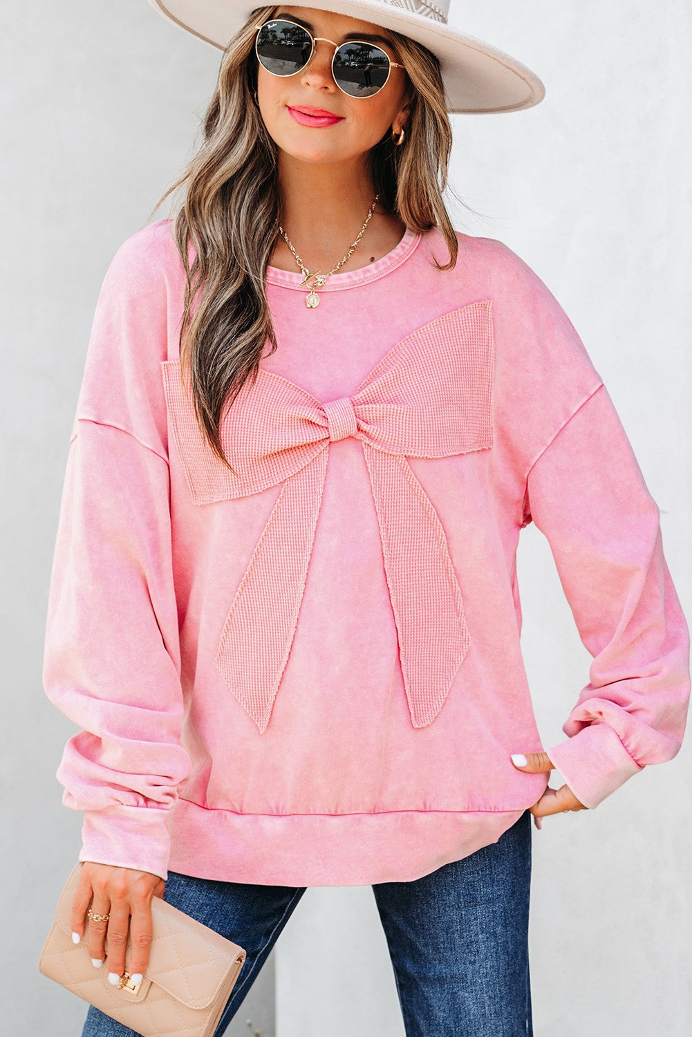 Pink Bow Sweatshirt P106