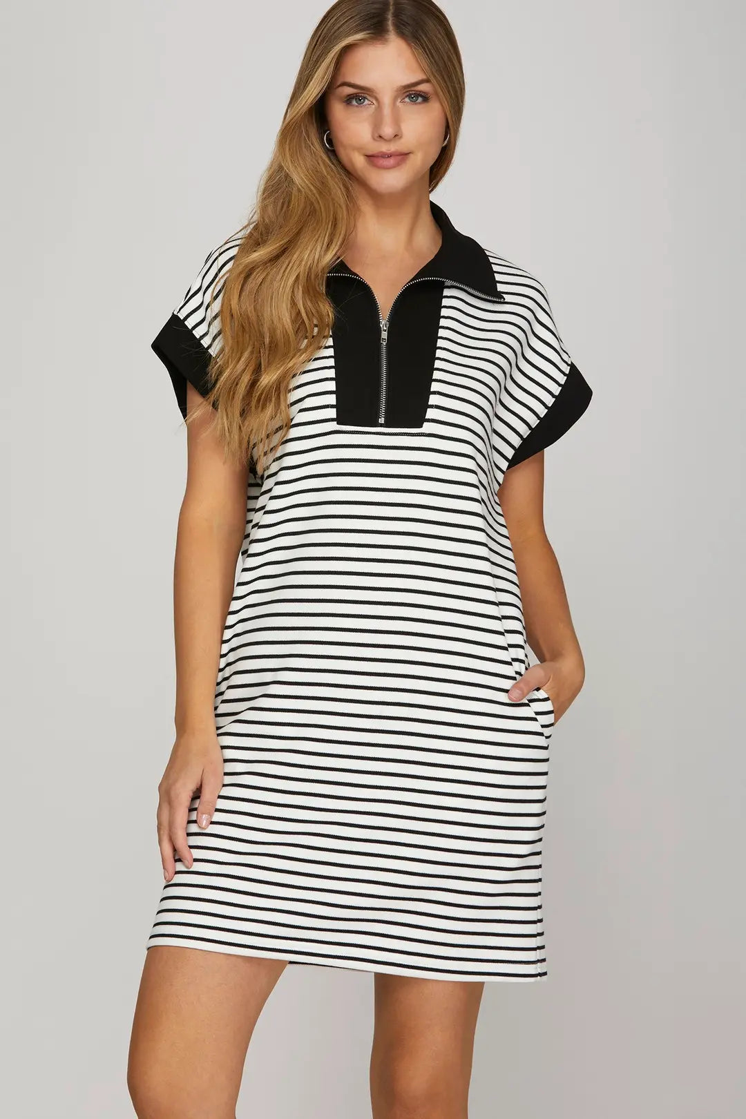 Black T-shirt Collar Dress SY8721 - Our Stuff Black T-shirt Collar Dress SY8721 - Our Stuff
