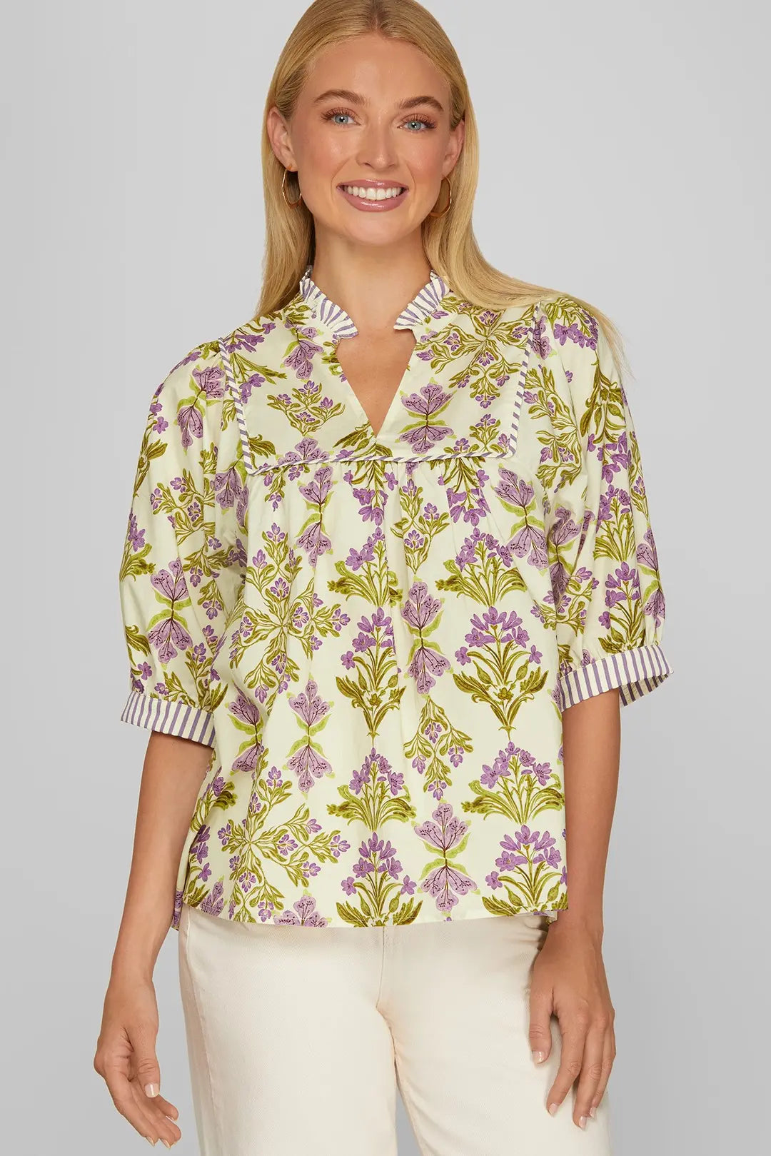 Violet Floral Top SY9920