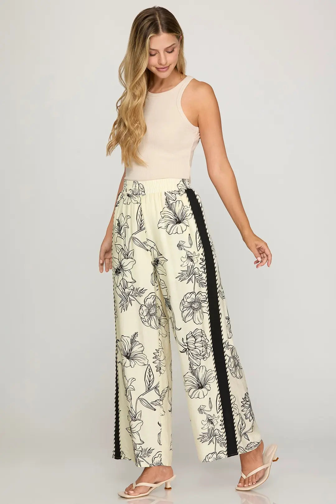 Woven Contrast Pants SY9657-P