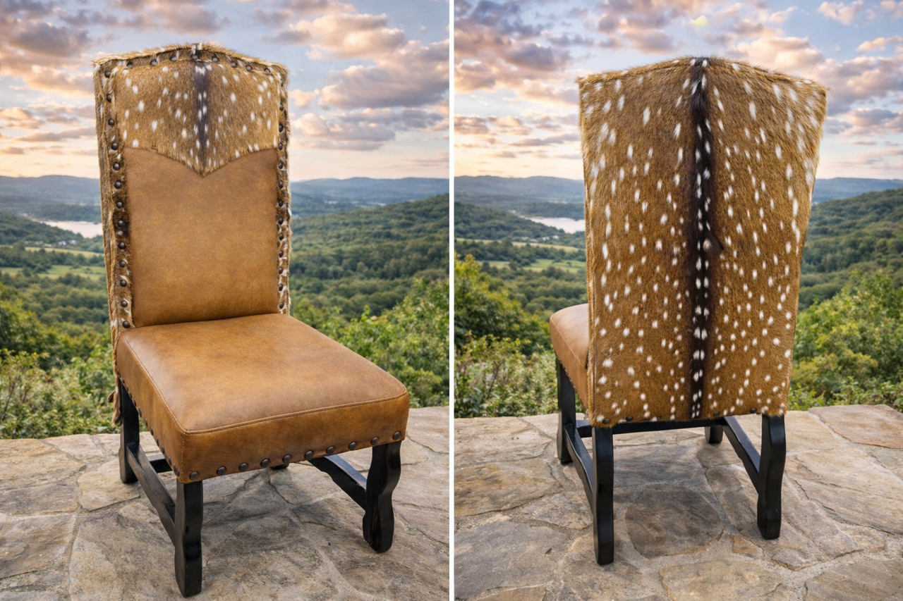 Custom Leather Dining Chairs Axes Accent