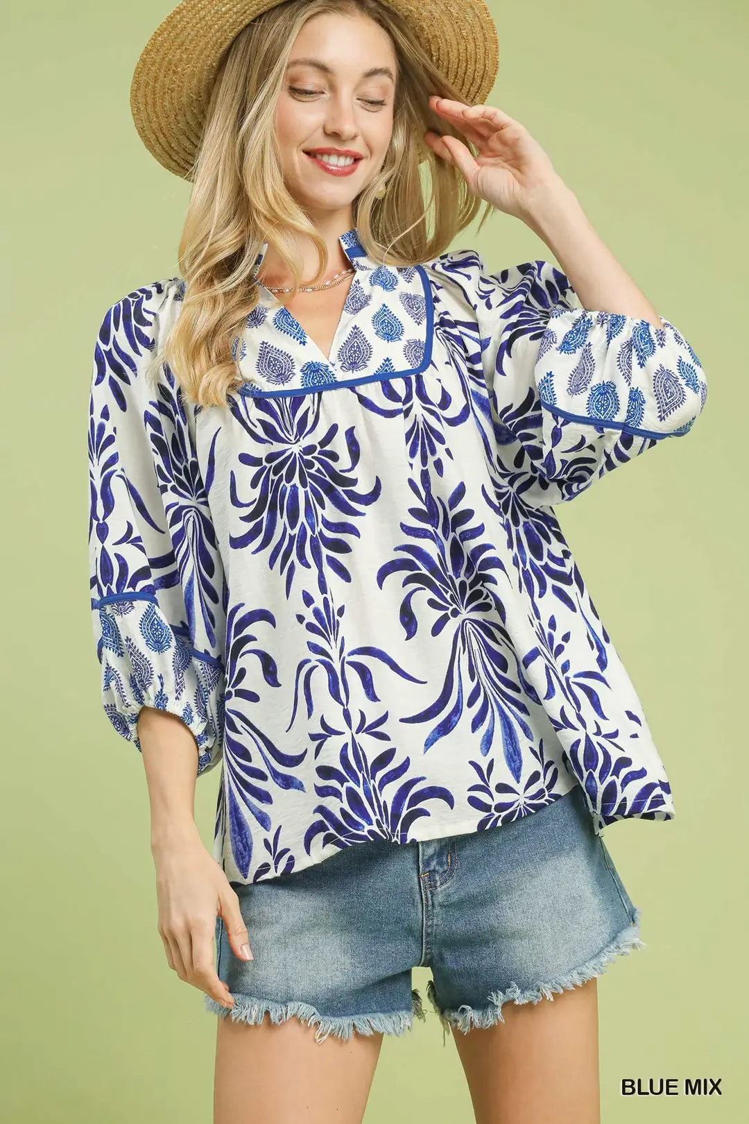Mix Floral Print Top C5743