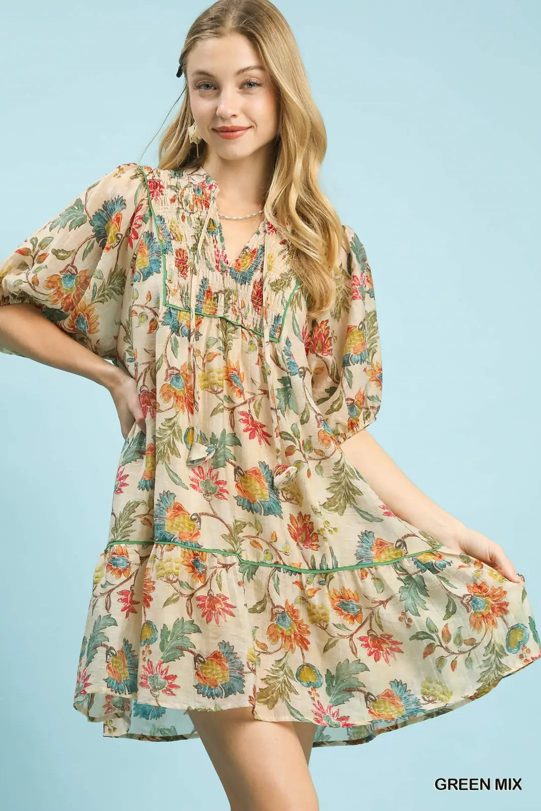 Floral Tiered Babydoll Dress K1612
