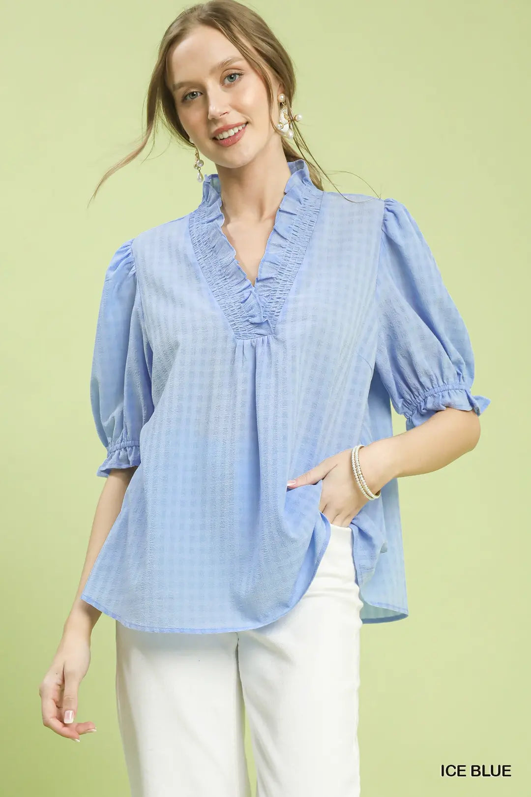 Ice Blue Solid Top C6342