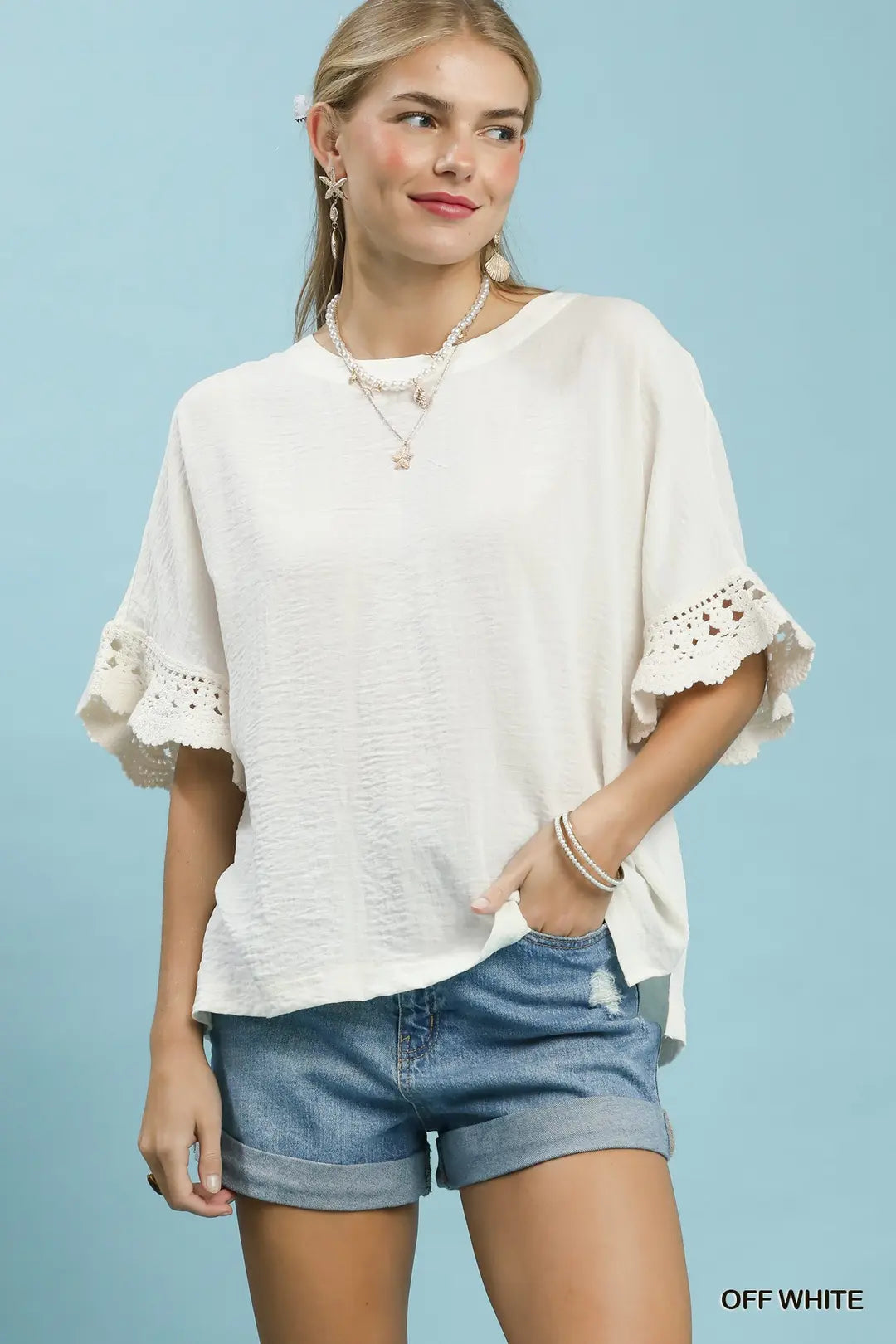 Crochet Trim Top C6363