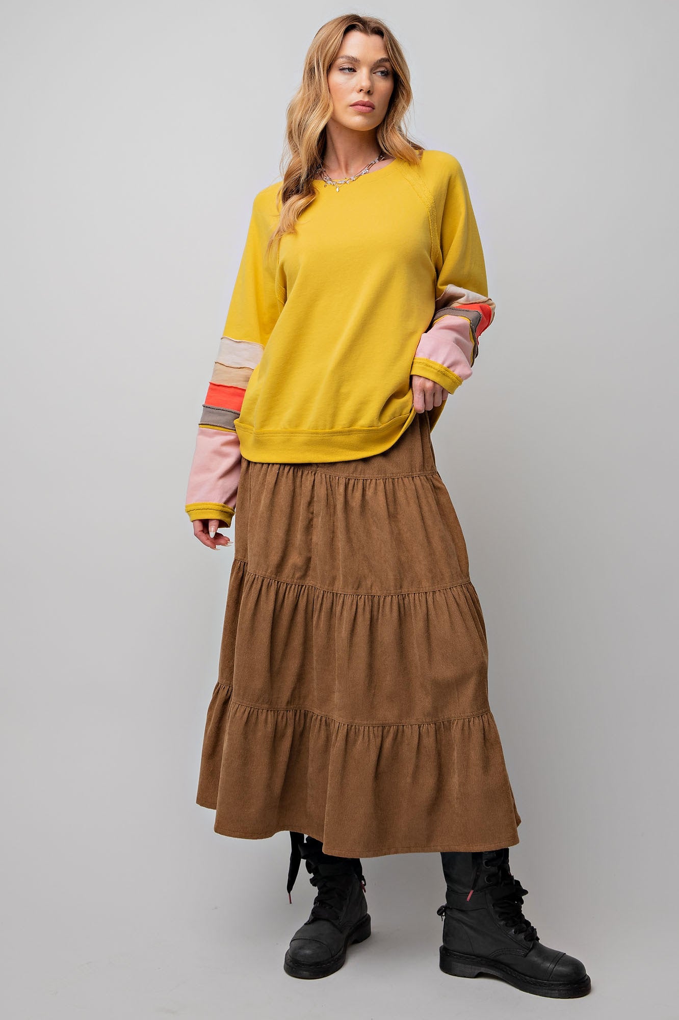 Traci Terry Knit Pullover in Sunflower