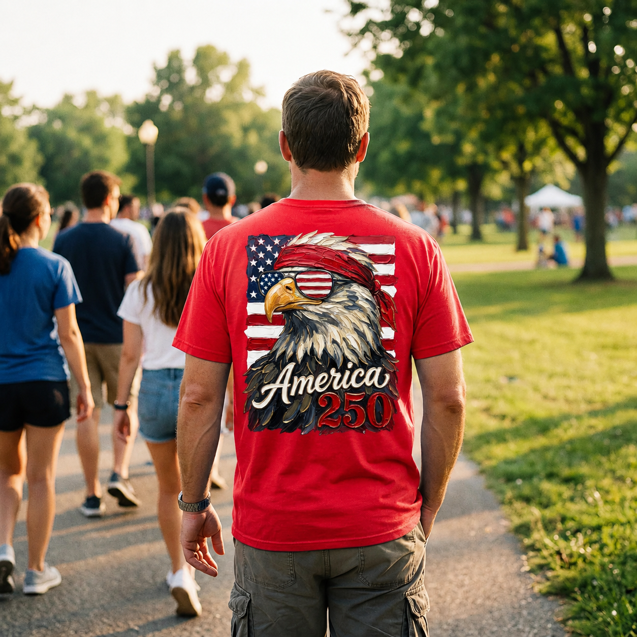 Patriotic Eagle Custom Graphic Tee