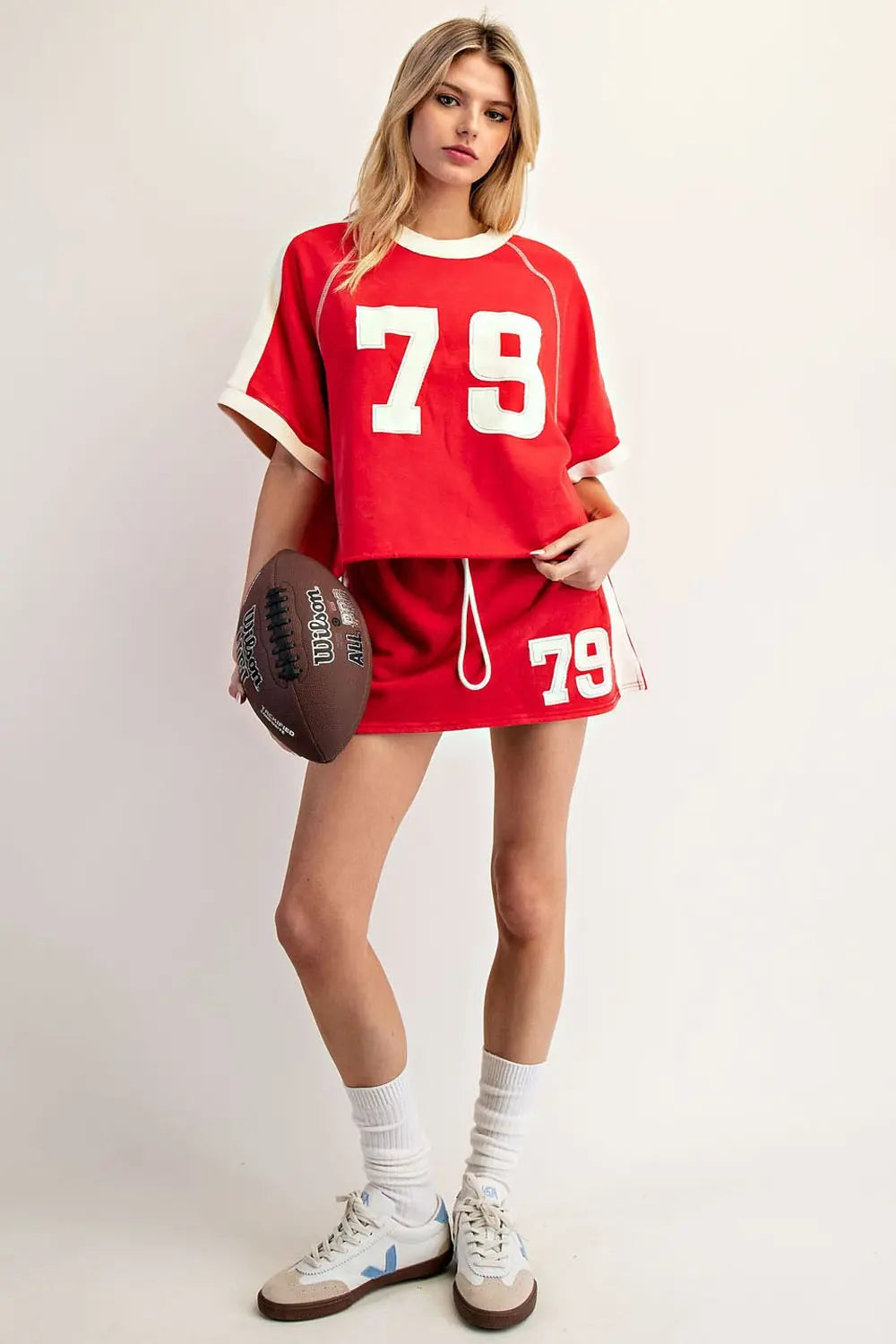 Rose Varsity Boxy Top TY13267