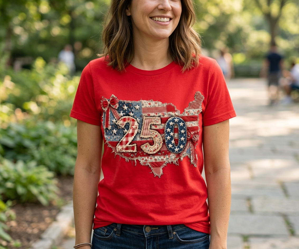 Patchwork 250th USA Custom Graphic Tee