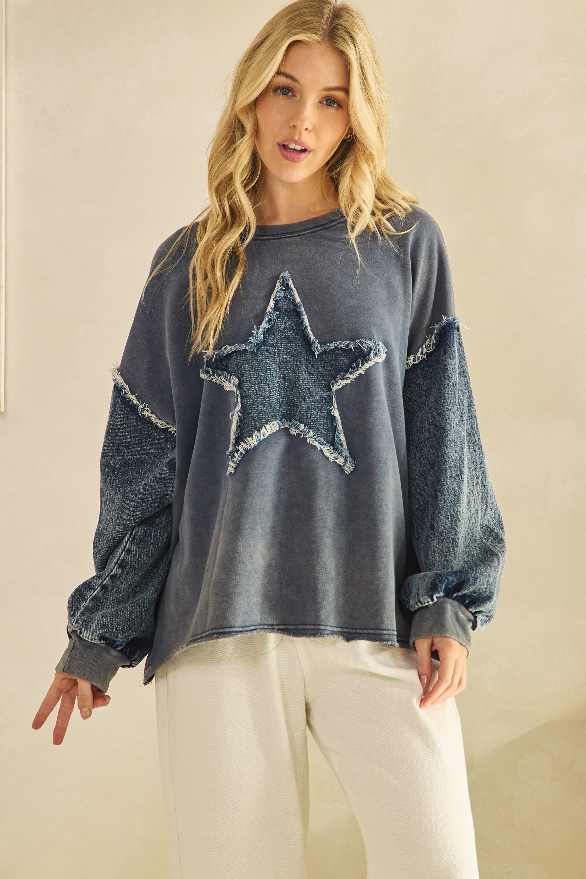 Blue Denim Star pullover 7995