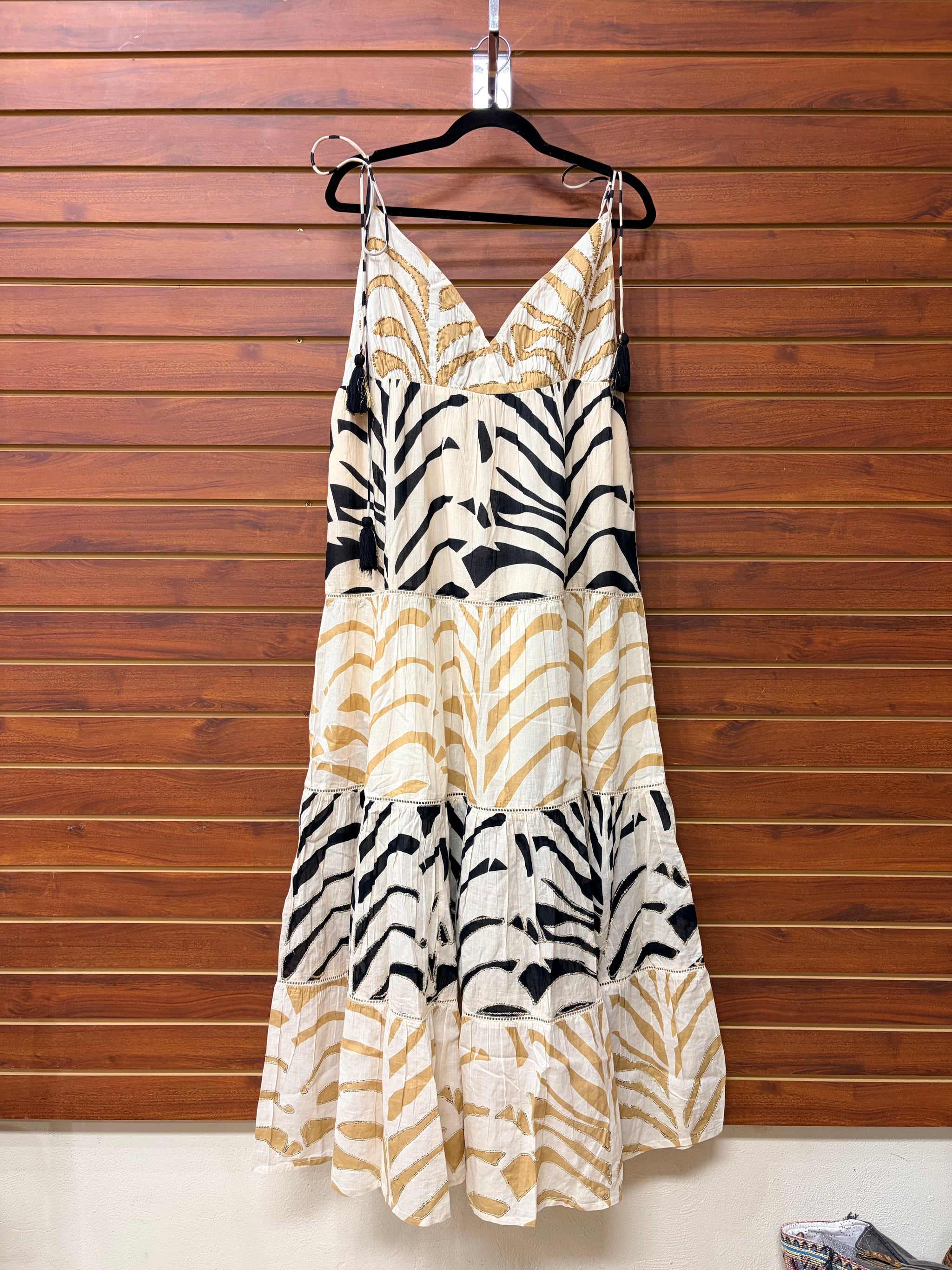 h&m zebra maxi dress Women's Light beige/Zebra print Long Dress