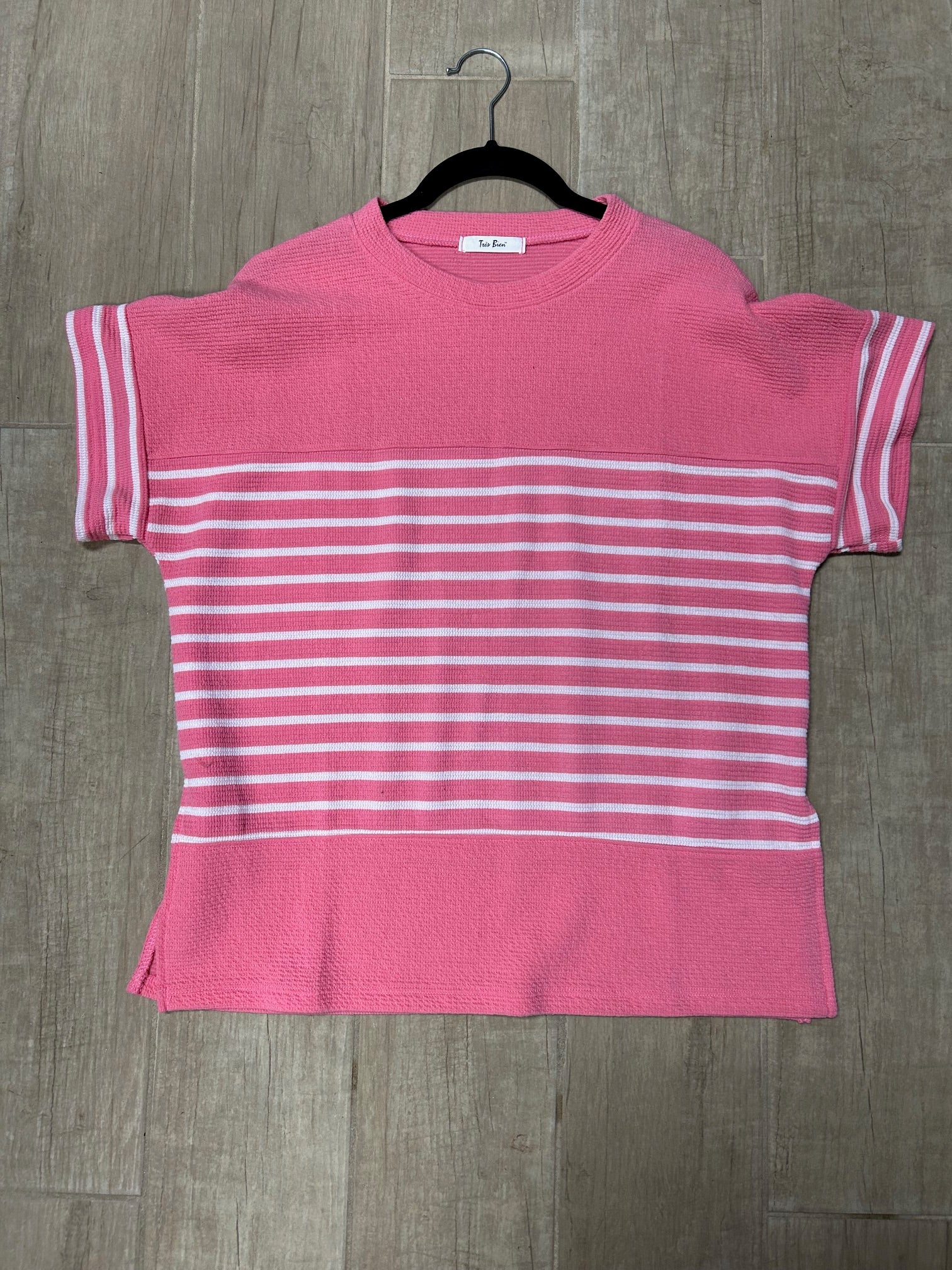Pink Round Neck Top T-41556