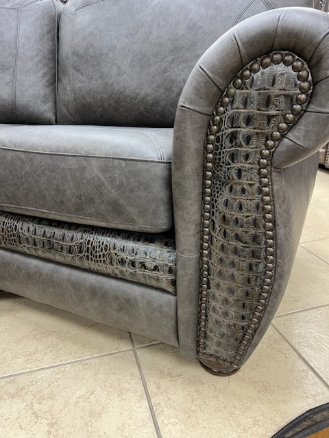 Custom Curved Four Seater El Dorado Sofa in Fargo Grey