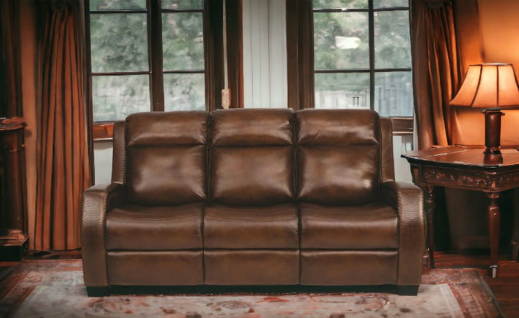 Flexsteel Mustang Power Reclining Leather Sofa
