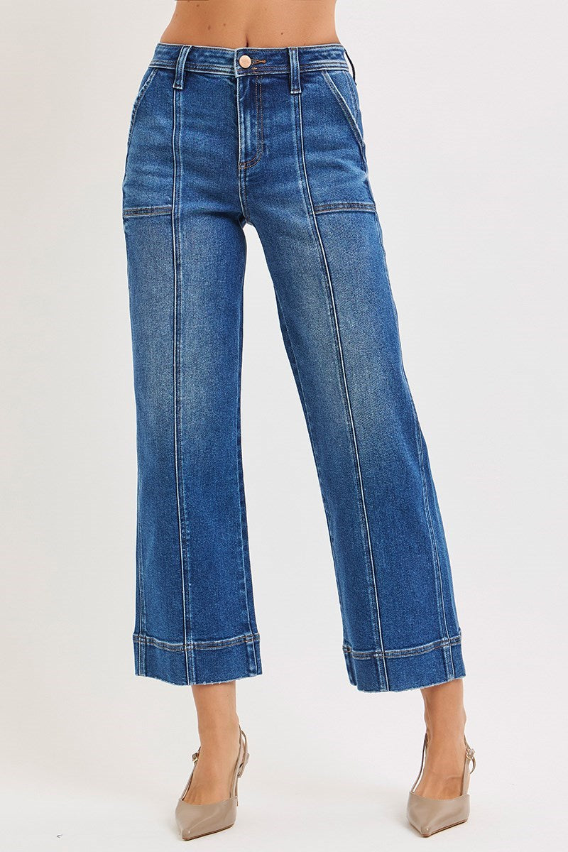 Cropped Front Seam Jeans PSC21072