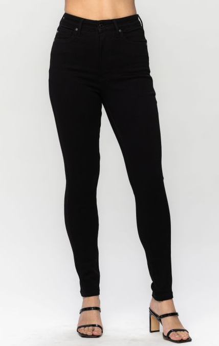 Judy Blue Tummy Control Skinny Jeans in Black - Our Stuff