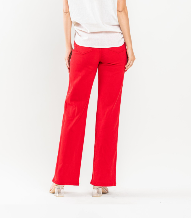 Judy Blue High Waist 90's Straight Jeans in Red
