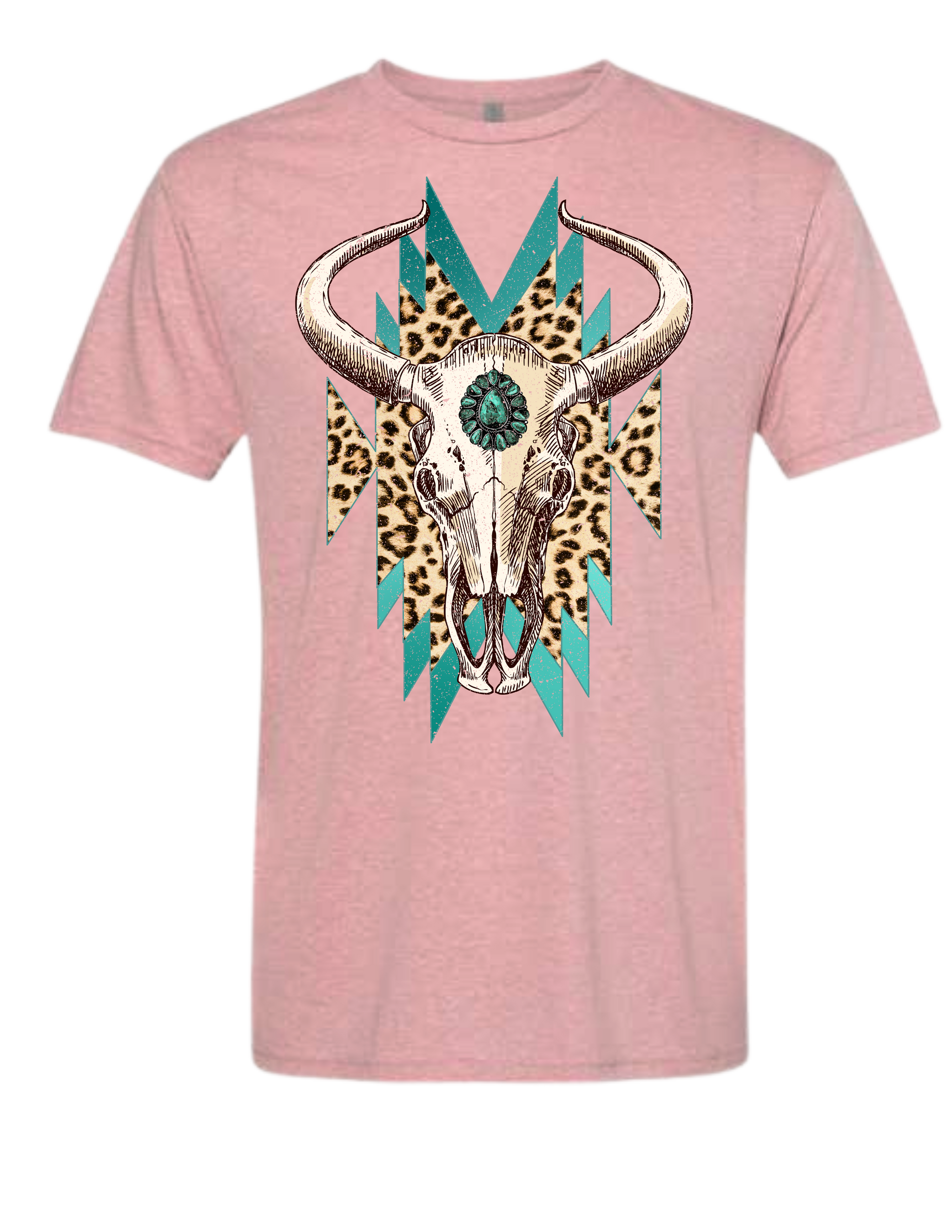 Turquoise & Leopard Skull Shirt
