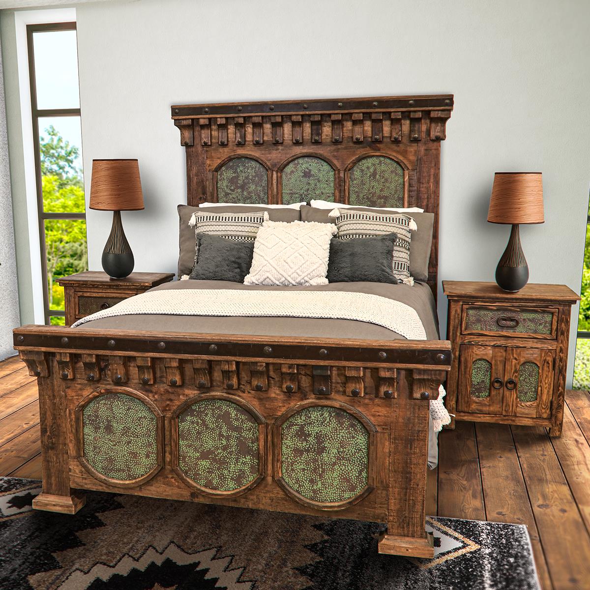 Capitel Copper Collection King Bed & 2 Nightstands Set