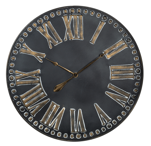 Black & Gold Roman Numeral Wall Clock CB188260
