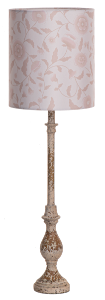 White Vintage Floral Buffet Lamp CB197829