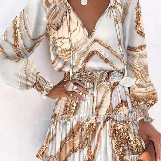 Zendaya Gold Splicing V Neck Mini Dress - Our Stuff Zendaya Gold Splicing V Neck Mini Dress - Our Stuff