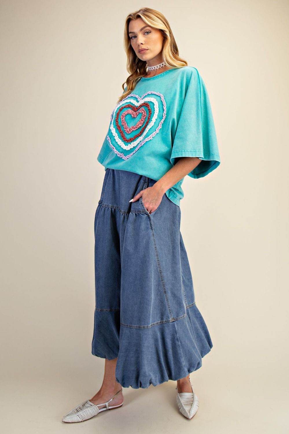 1/2 Sleeve Heart Shirt ET28372