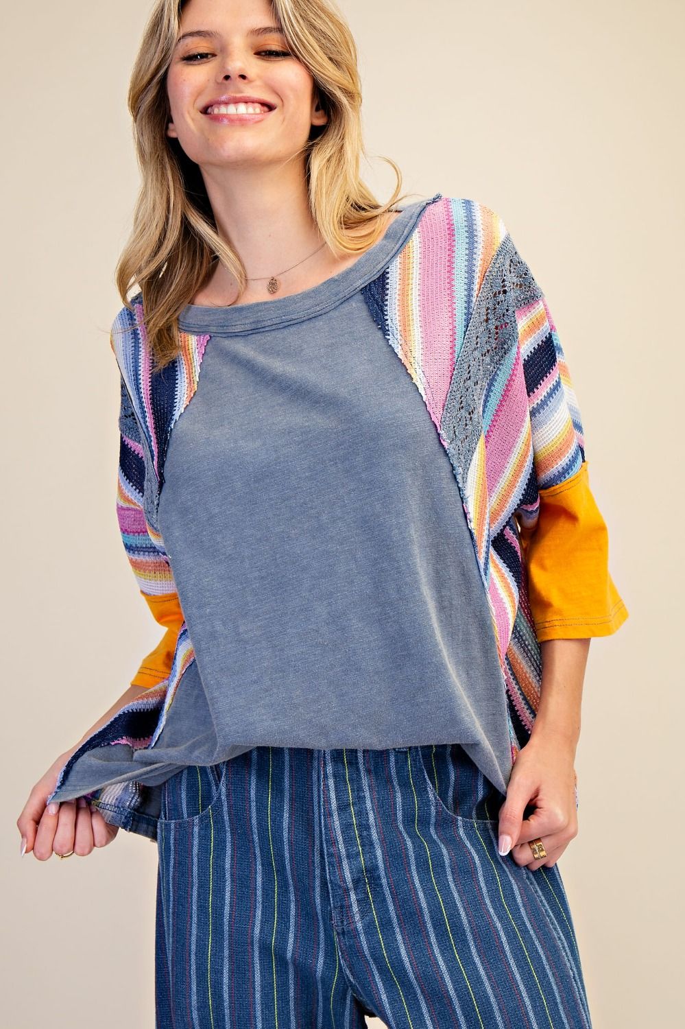 Denim Multi Color Top ET28817