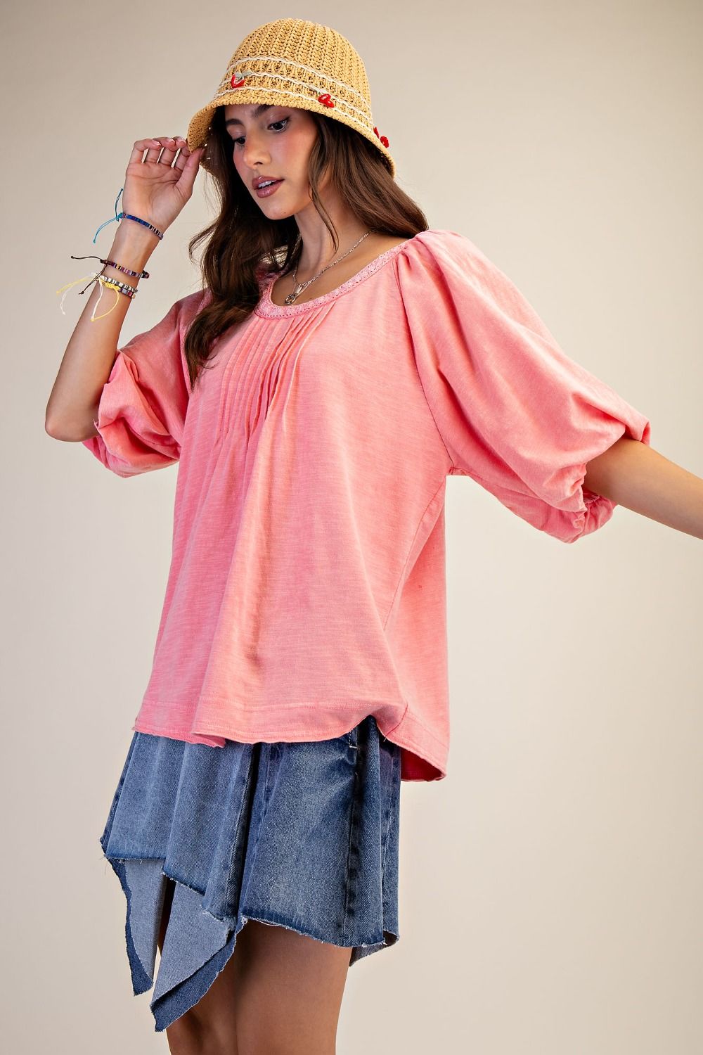 Coral Mineral Washed TopET71818