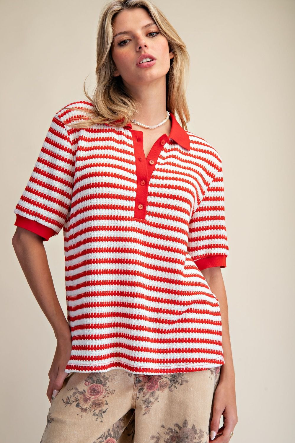 STRIPED HENLEY TOP ET2028