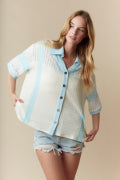 Blue Color Block Shirt 47329-01
