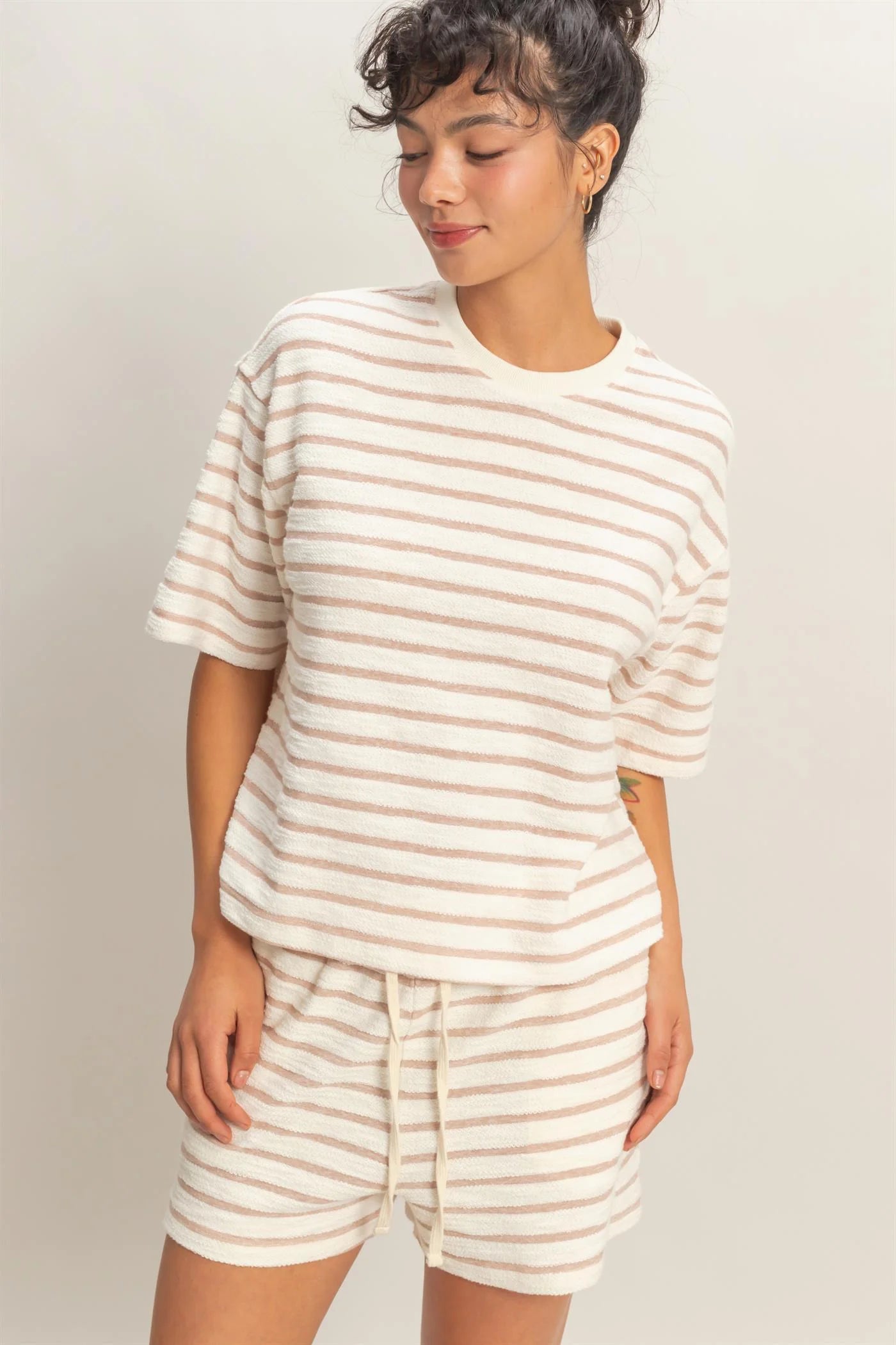 Taupe Terry Top DZ26A887