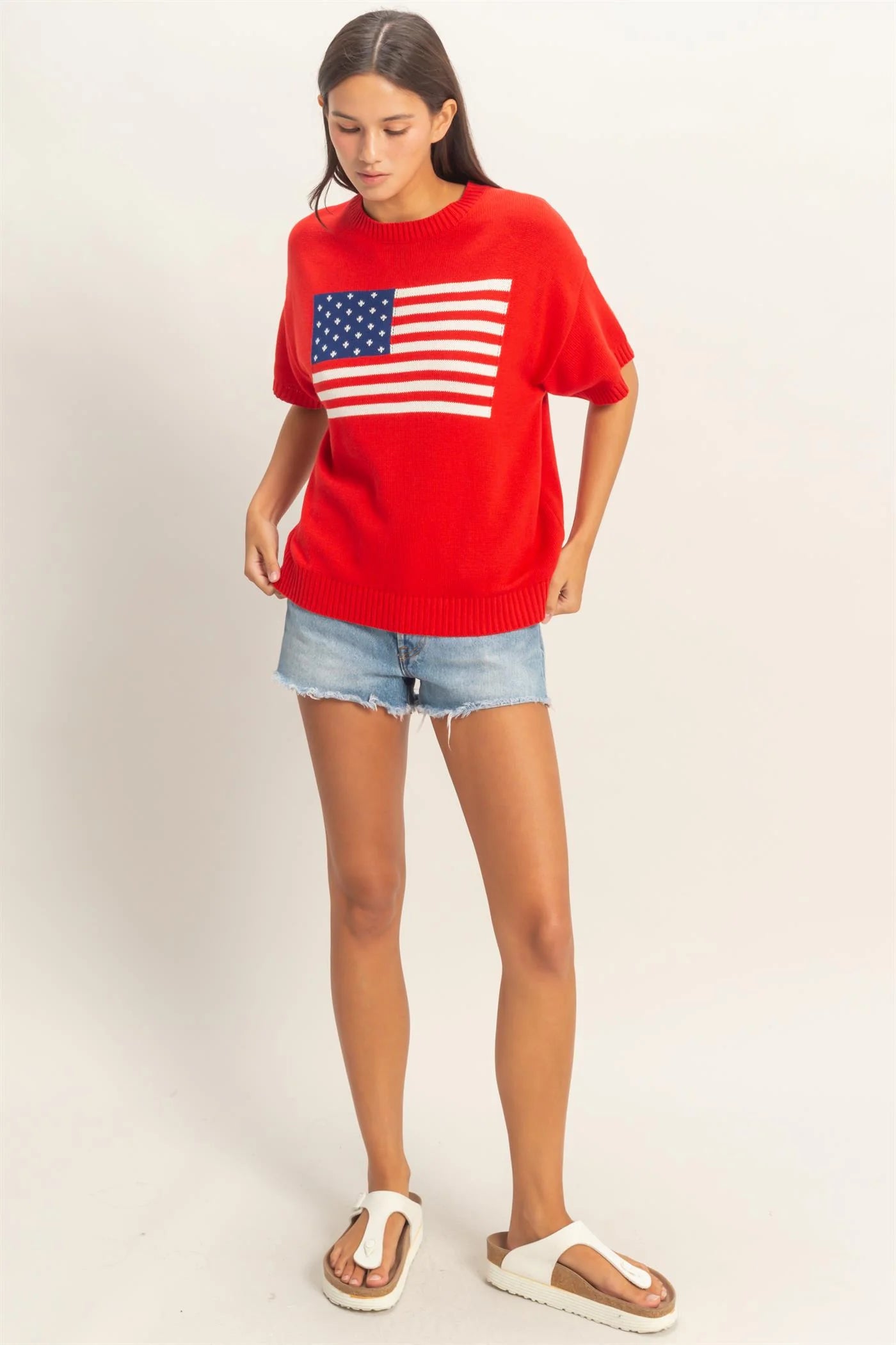 USA Flag Knit Top DZ26A309