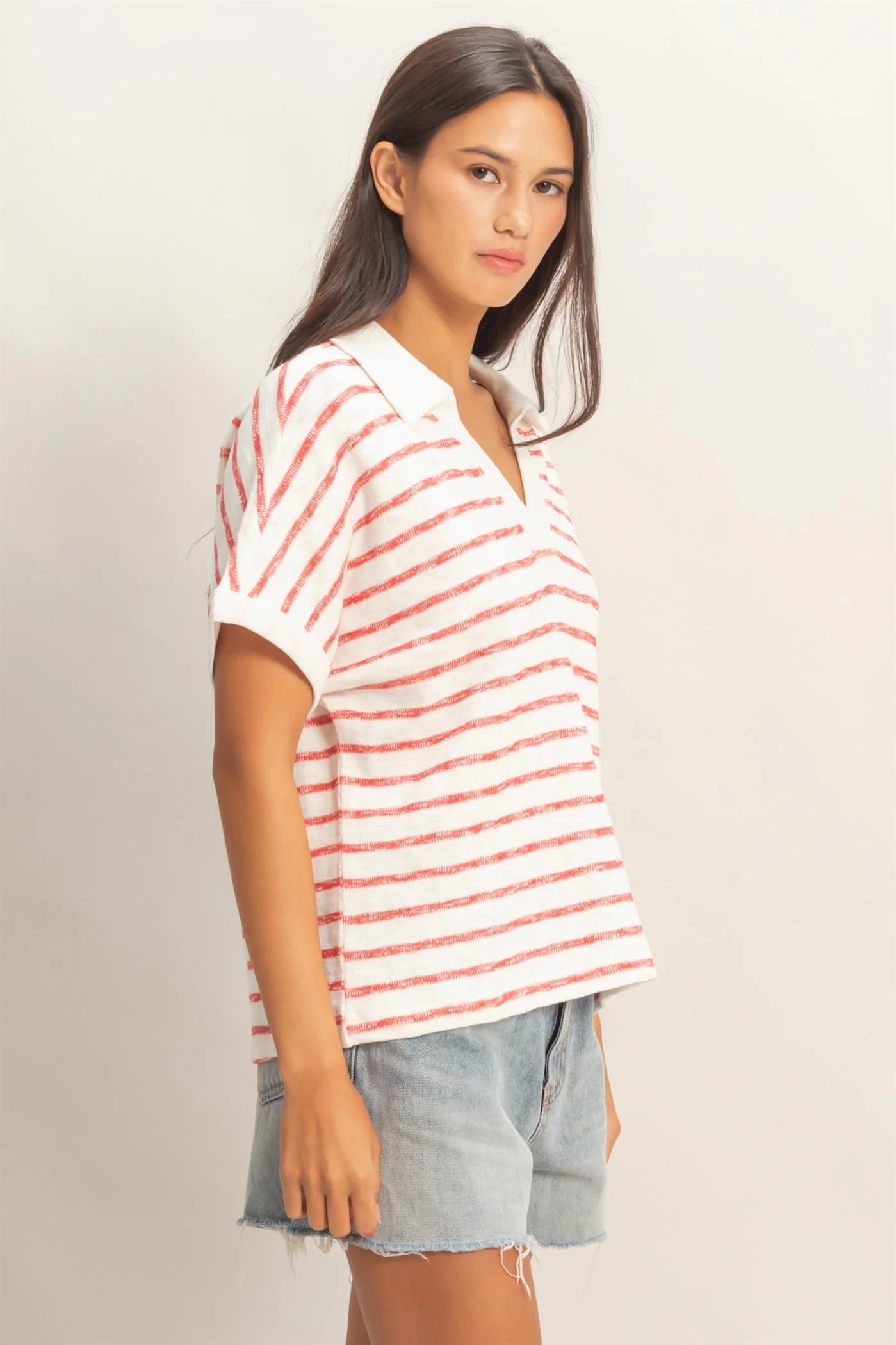 Red Dolman Sleeve Top DZ26A452