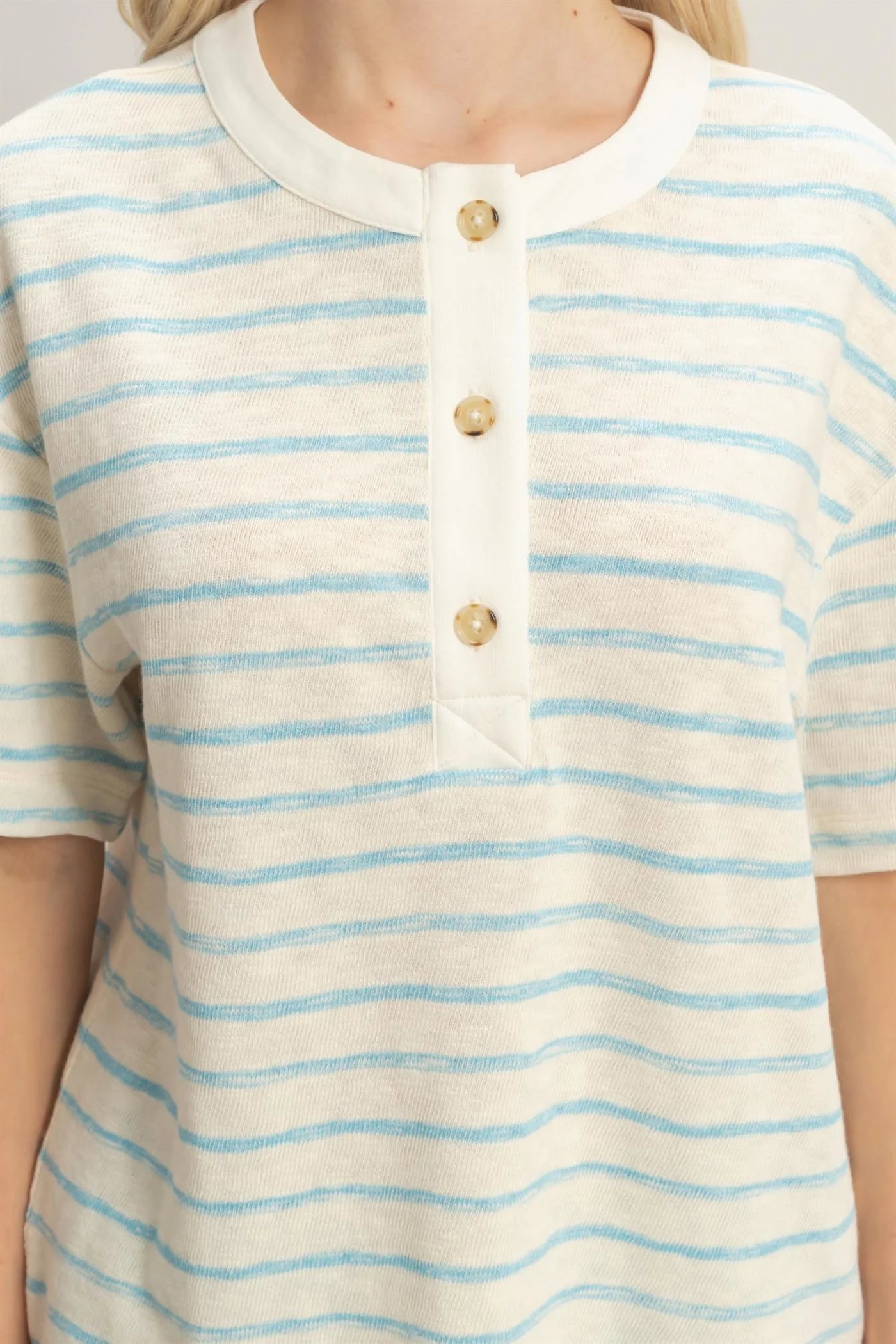 Blue Henley Top DZ26A653